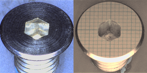 M8超低頭ステンレスボルト先端平面部の超鏡面仕上げ品の画像